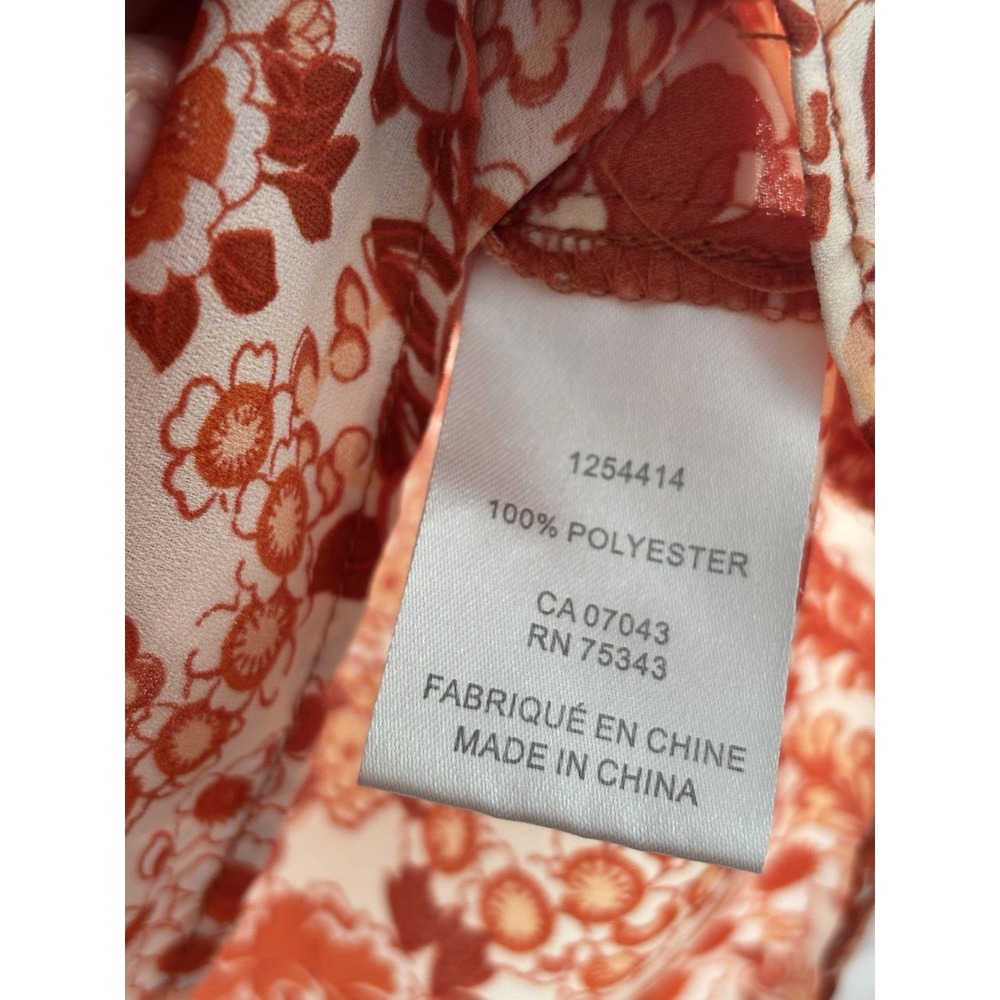 Cynthia Rowley Sleeveless Bohemian Ruffle Trimmed Blouse Sz XL Romantic Red/Org - Picture 2 of 8